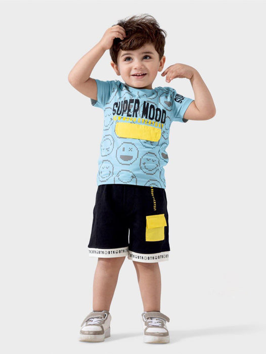 SUPER MOOD Boys' pajamas, half sleeves, shorts