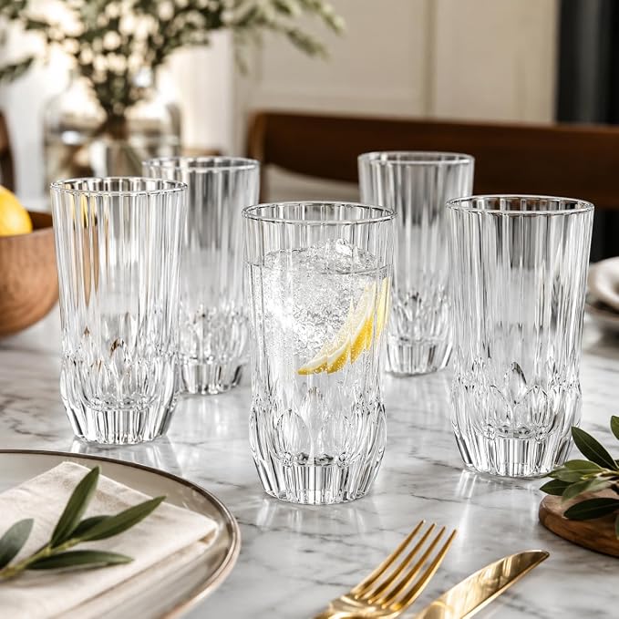 RCR Adagio Crystal Highball Cup Set of 6 Pieces, 400ml - Transparent