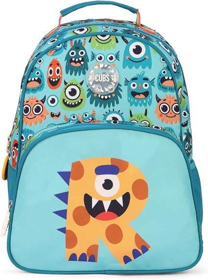 "Cubs  Mint Green Monsters Letter R Pre-School Backpack 20L"