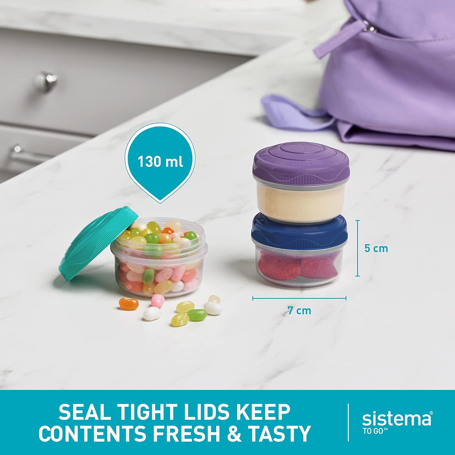 " Sistema To Go Mini Bites Pack Of 3 130ml "