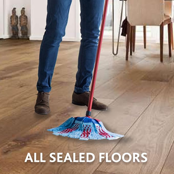 "Vileda SuperMocio 3Action Large Microfibre Mop & Bucket Box Set, 3 Fibres, Removes 99% of Bacteria with Water "