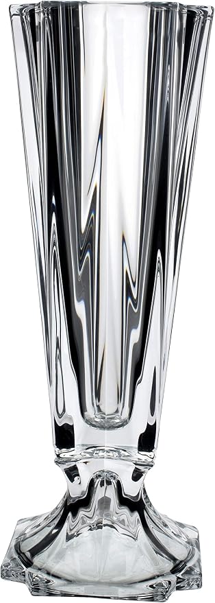 BOHEMIA Red Vanilla  CRYSTAL METROPOLITAN FOOTED VASE 39 CM