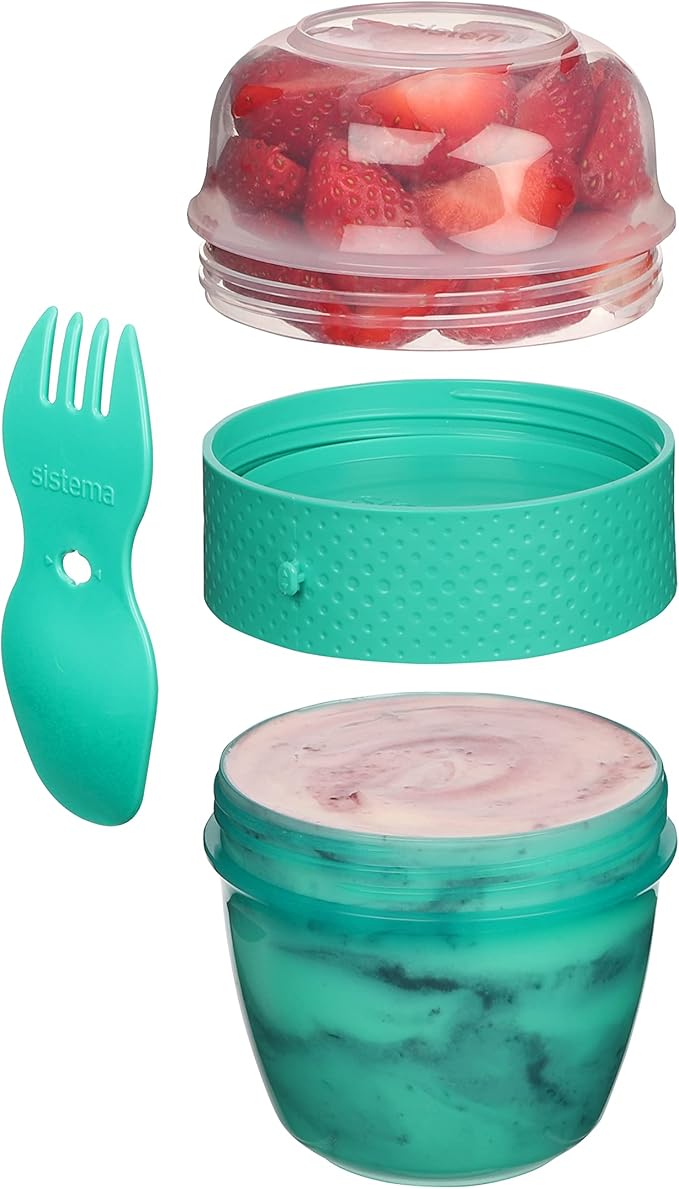 " Sistema Snack Capsule To Go | with 2 Compartments & spork | 515 ml | "