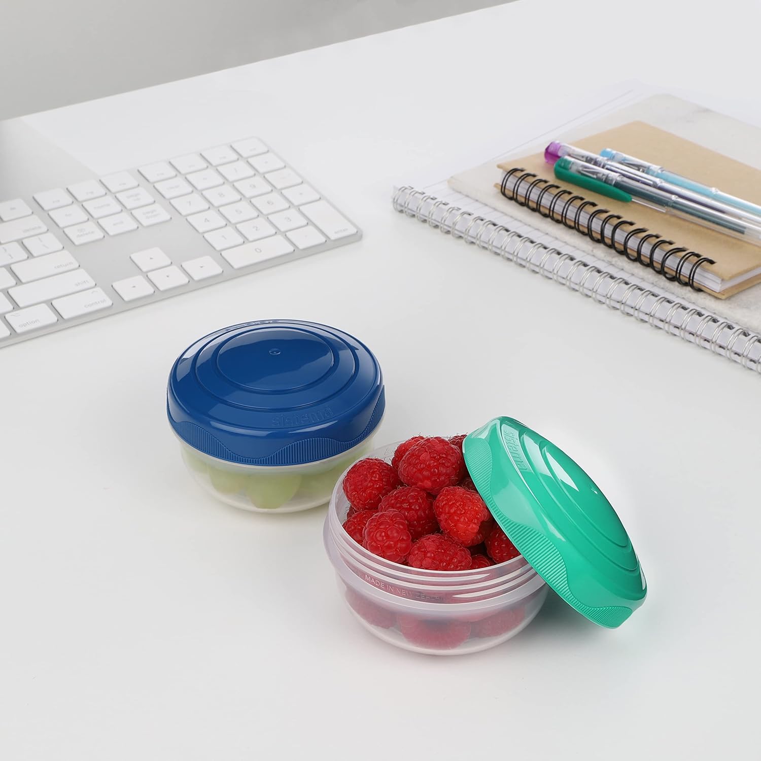 " Sistema TO GO PortionPod Food Storage Containers, Small Snack Pots, BPA - Free, Assorted Colours, 2 x 210 ml "