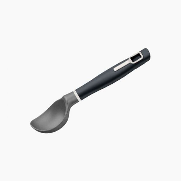 TRAMONTINA Verano ice cream spoon with stainless steel handle and rounded scoop for serving dessert.
