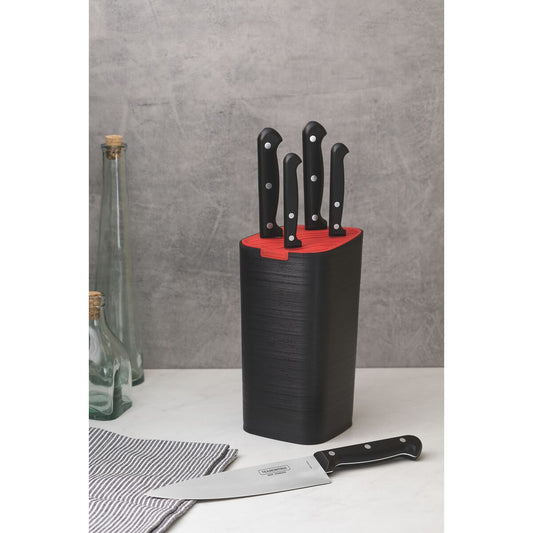 Ultracorte Knife Set with Stainless Steel Blades and Polypropylene Handles, Tramontina, Black, 6 Pieces