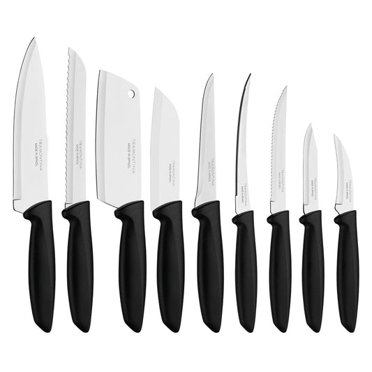 Tramontina 9-Piece Plenus Knives Set, Black