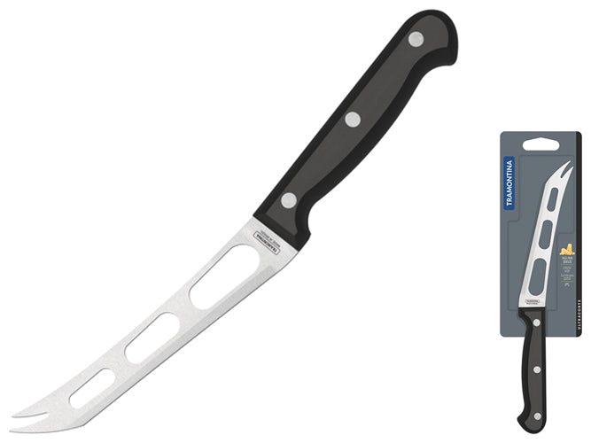 Tramontina 6-inch Ultra cheese knife with stainless steel blade and ergonomic handle, ideal for slicing and serving cheese.