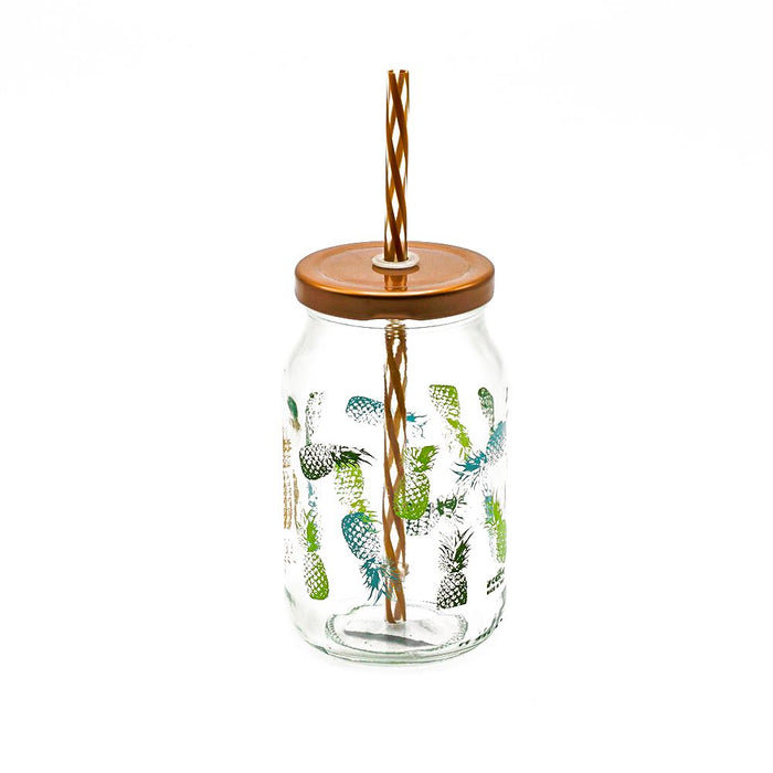 Cerve/Glass ( Cerve Jar with lid + straw 450 ml )