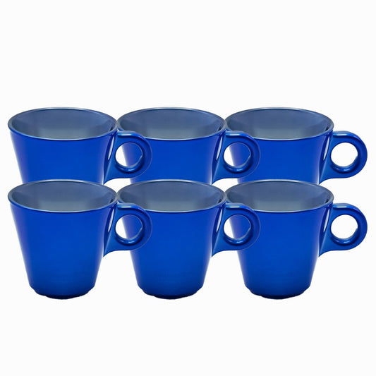 Cerve/Glass ( Metal Blue set of 6 Coffee cup 80 ml )