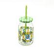 Cerve/Glass ( Nice Strawberry Jar with lid + straw 450 ml )