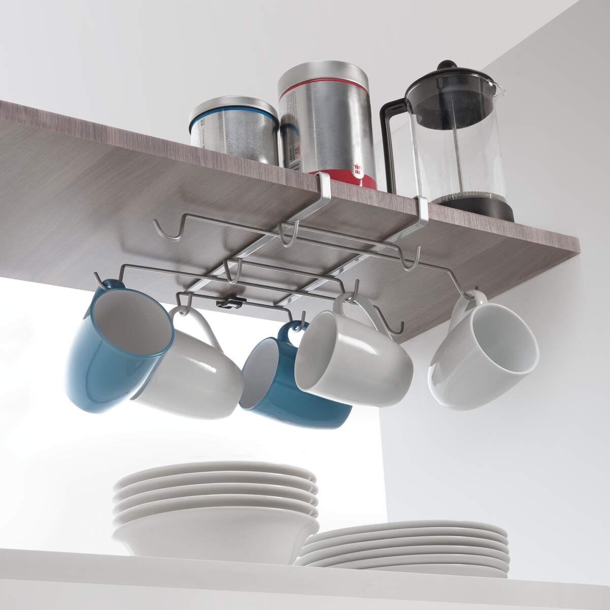 Metaltex Under-Shelf Rack Holder for 10 Large Jars – 28 cm