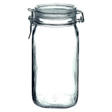 Bormioli FIDO glass jar with metal clamp lid, clear storage container for kitchen organization