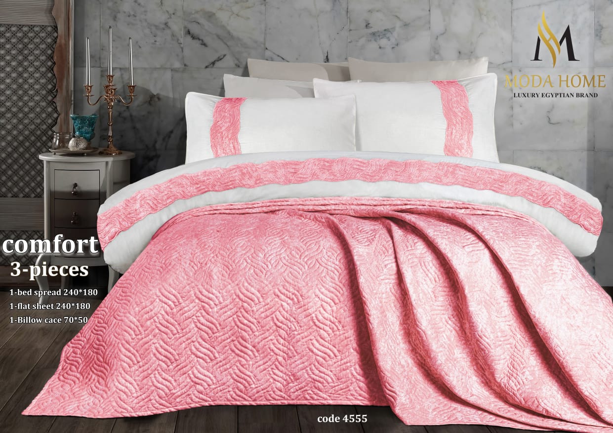 Comfort Kids Series premium 3-piece coverlet set by MODA HOME, featuring soft, colorful fabric on a neatly made bed.