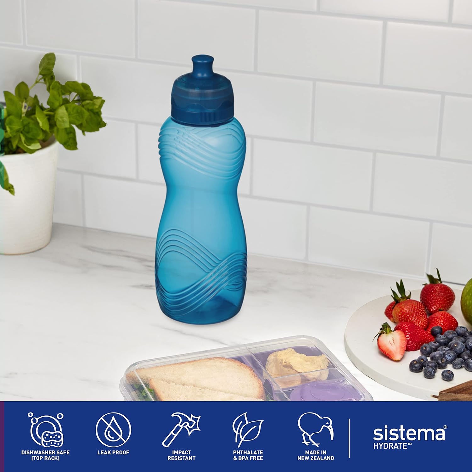 " Sistema Hourglass Drinking Bottle, 600 ml Capacity "