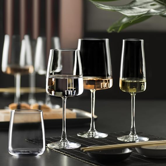 RCR Cristalleria Italiana Essential Tumbler Glasses, 42cl, Set of 6, Premium Italian Lead-Free Eco-Crystal Water & Spirits Glasses