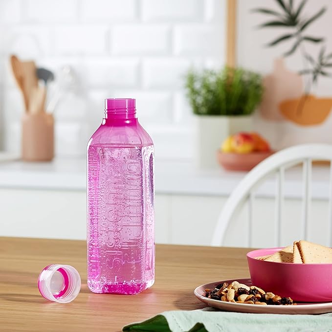 " Sistema Square Water Bottle, 1 L Colours, Assorted Color "