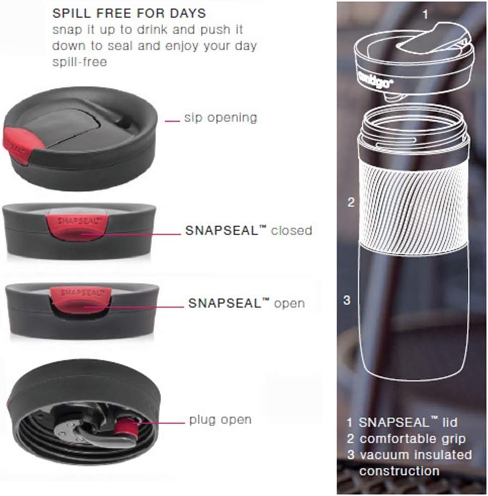 Contigo Byron Snapseal Travel Mug, Stainless Steel Thermal 470 ml