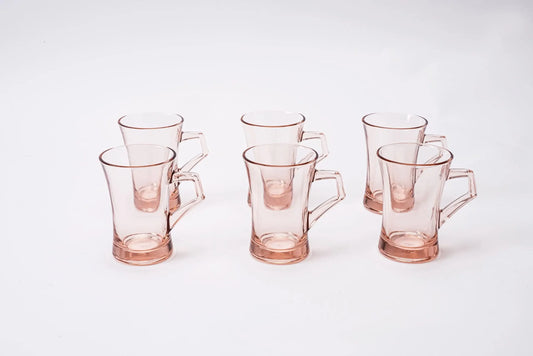 HEYBELI Turkish Tea Set in Rose Color – 6 Pieces