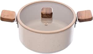 neoflam Bien/Cream Beige Marble Forged 18&20&24cm Casserole with Glass lid, full induction
