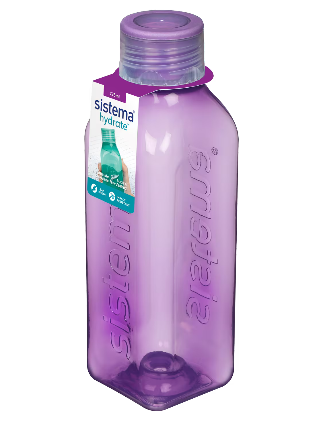 " Sistema Square Water Bottle, 1 L Colours, Assorted Color "