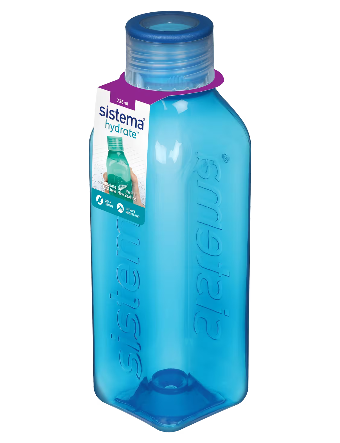 " Sistema Square Water Bottle, 1 L Colours, Assorted Color "