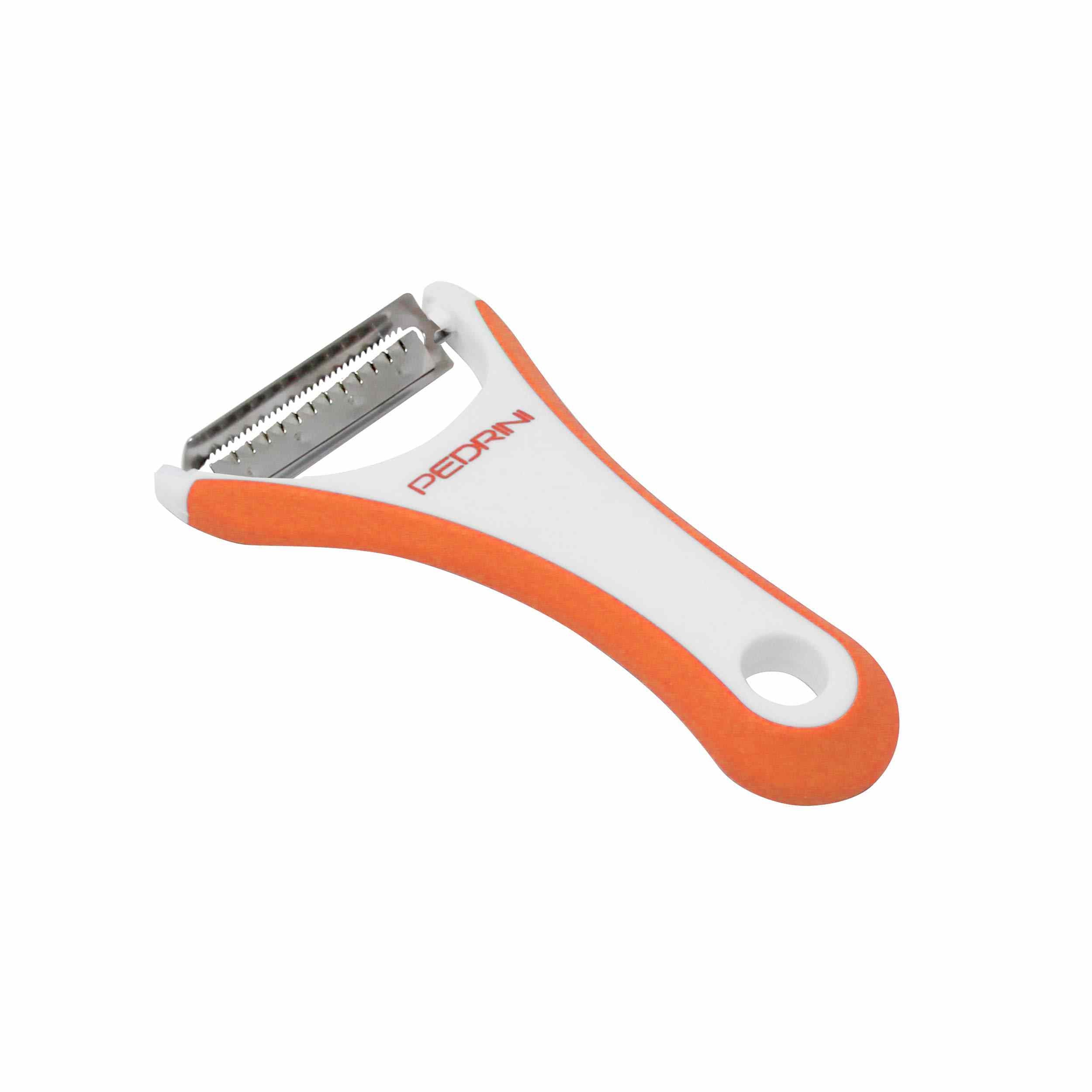 PEDRINI 4-in-1 multi-functional kitchen tool with various peeling and slicing attachments for versatile food preparation.