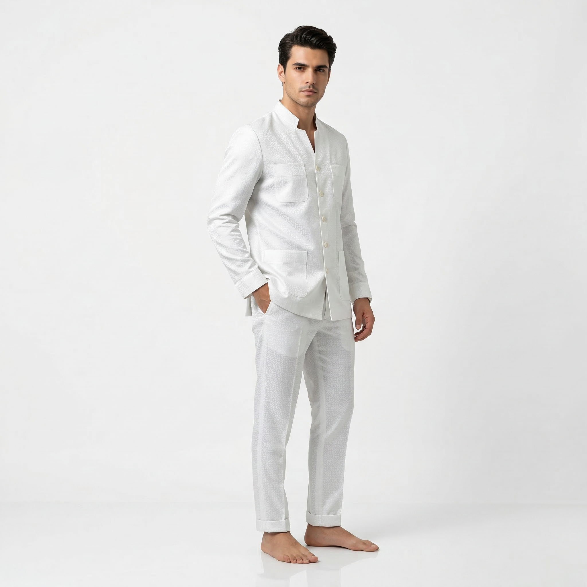 JACQUARD SATIN CLASSIC PAJAMA