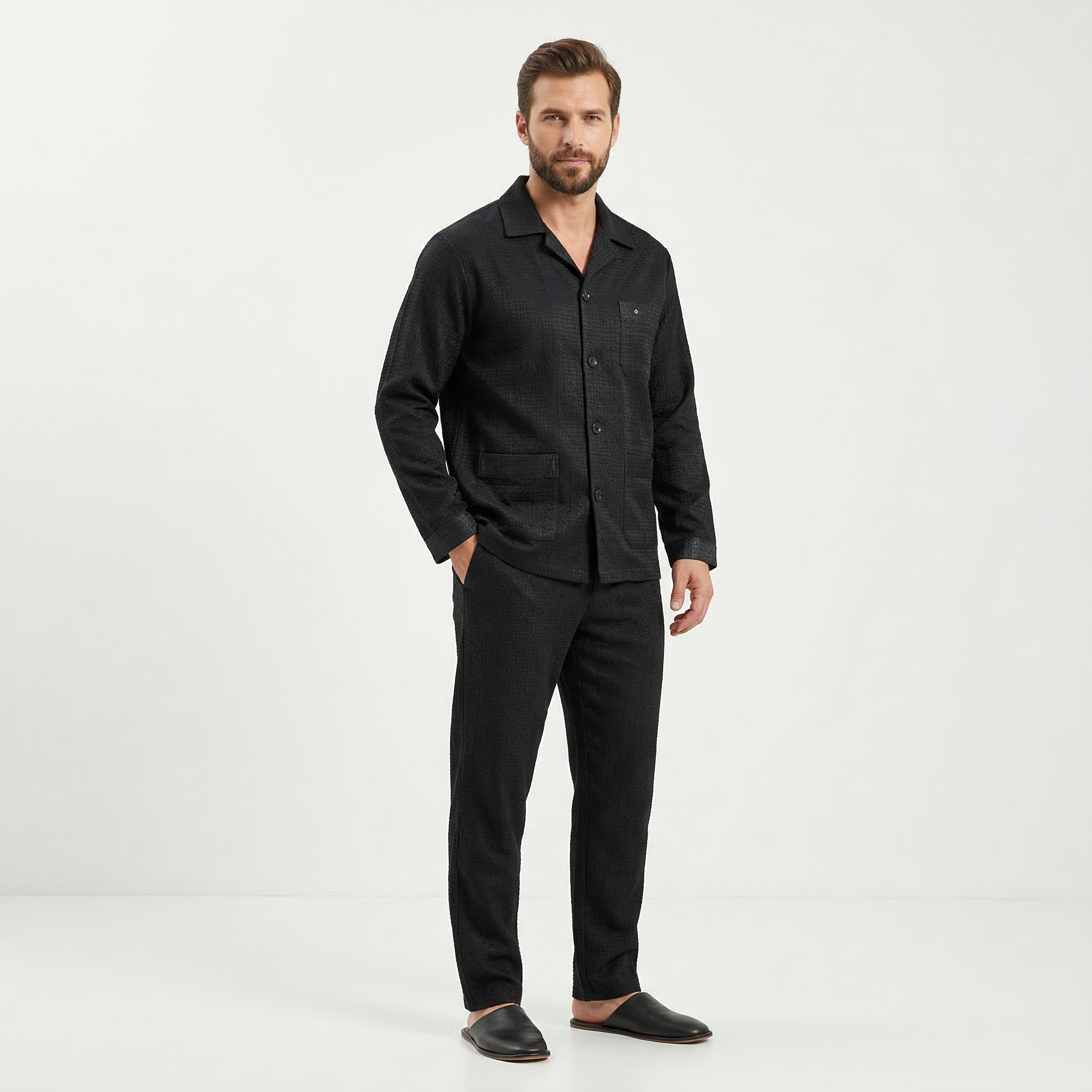 JACQUARD SATIN CLASSIC PAJAMA