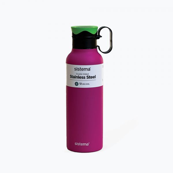 " Sistema Stainless Steel Bottle, 600ml. Assorted Colors"