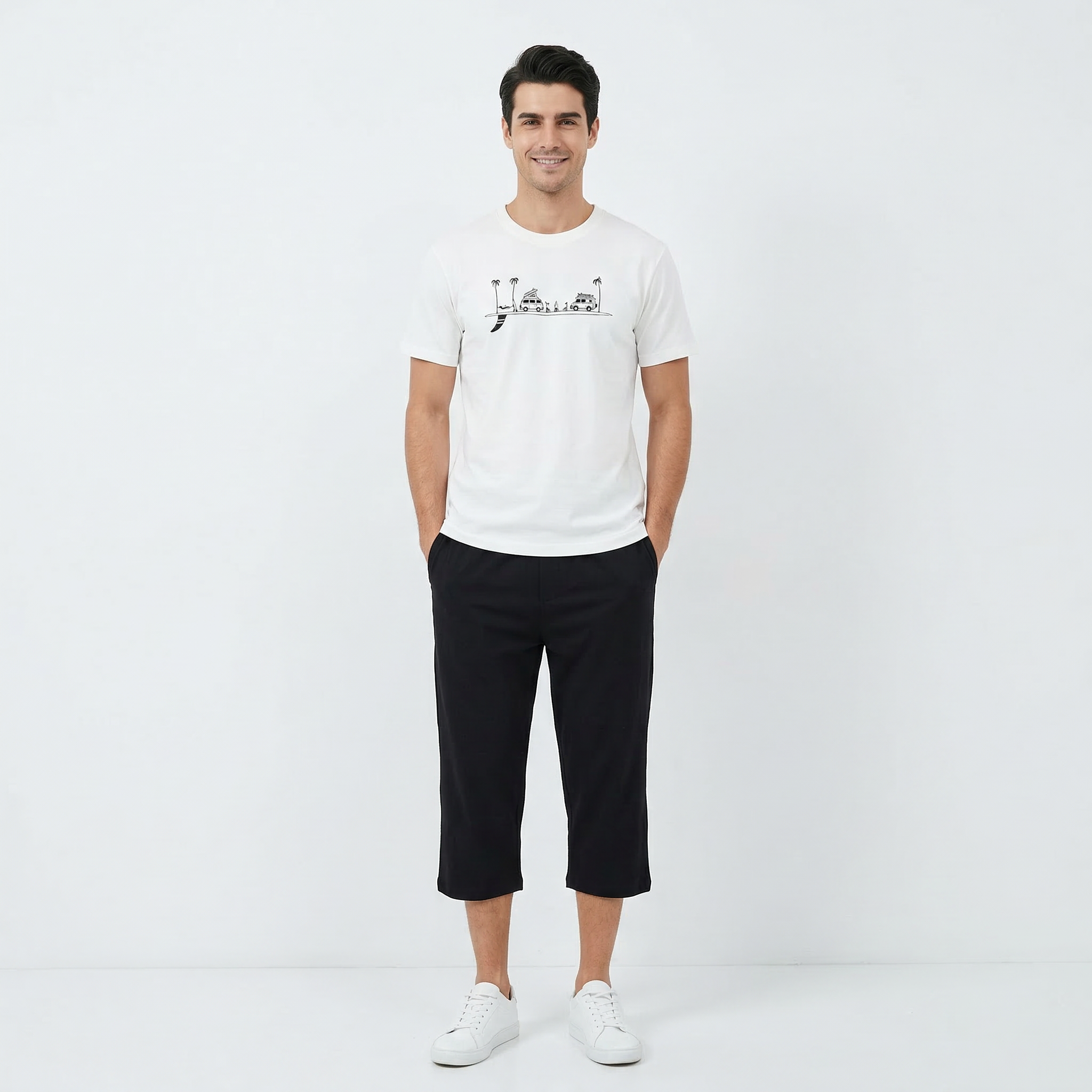 Cool Summer Trip R.Neck Pajama in soft fabric with a relaxed fit, featuring a colorful print for comfortable nighttime wear.