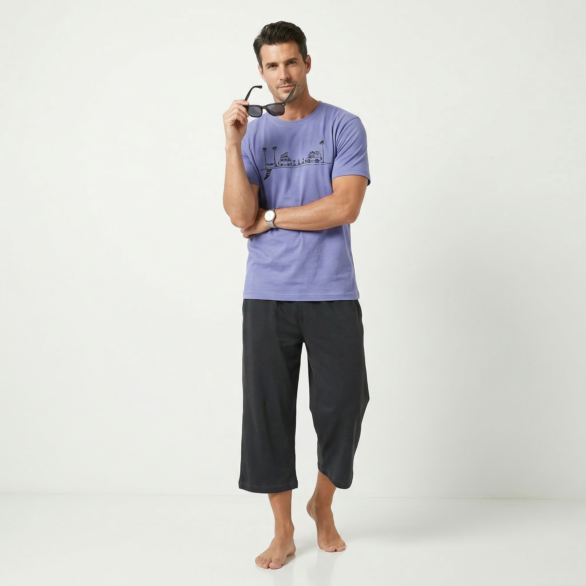 Cool Summer Trip R.Neck Pajama featuring a soft fabric and colorful print, perfect for comfortable summer nights.