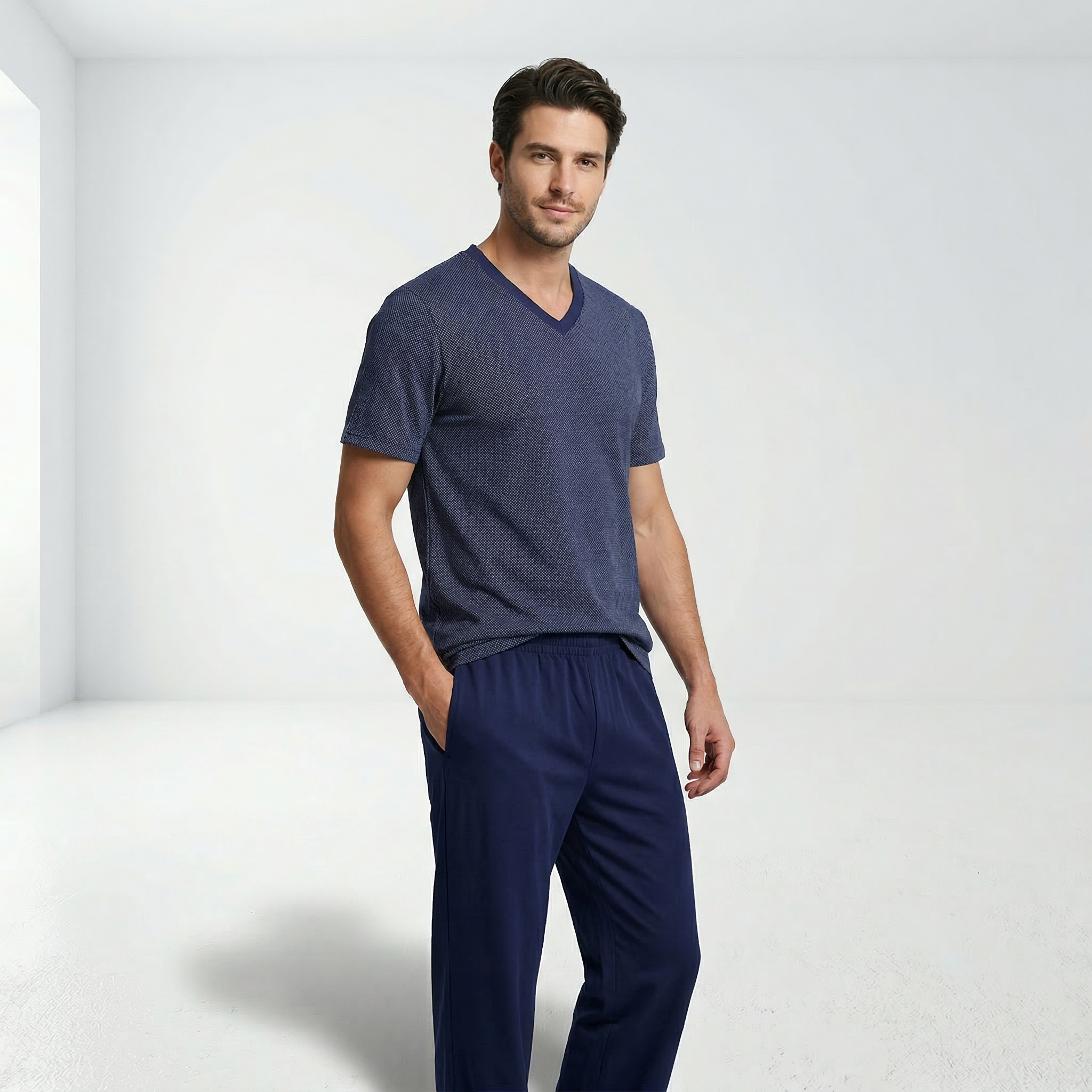 Cool dotted T-shirt pajama featuring a soft fabric and comfortable fit, ideal for relaxed sleepwear or lounging.