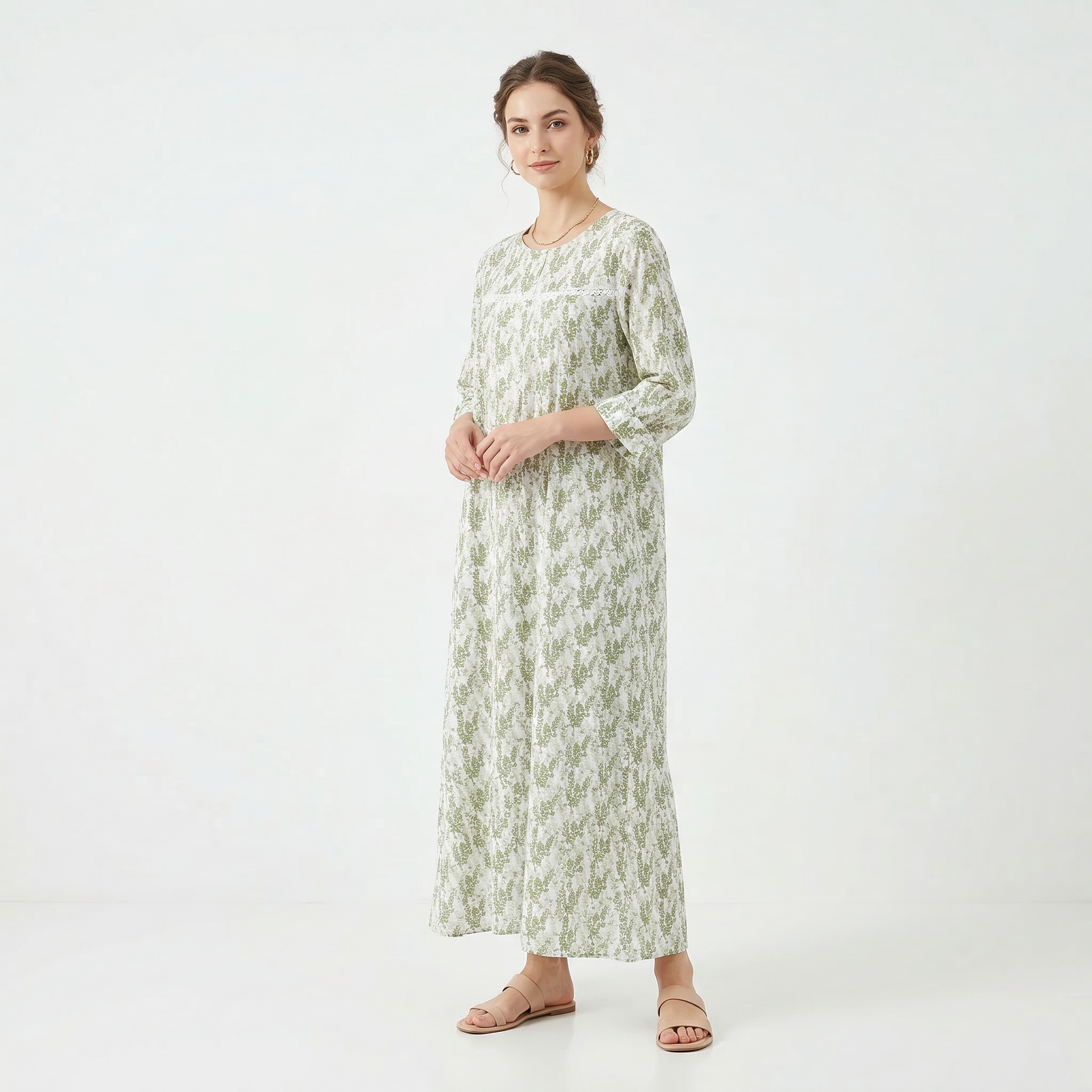 BRANCHES ROUND NECK JALABIYA