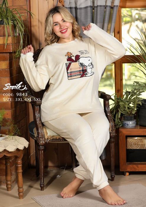 Winter Pajama set with sleeves and pants Big Size