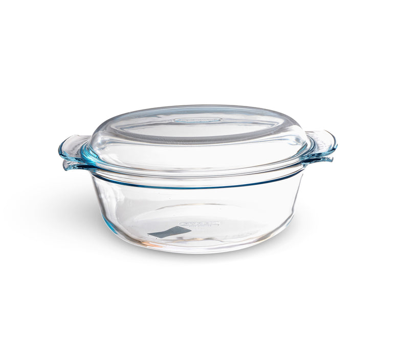 Pyrex - Round Casserole W/ Lid Clear Glass 3.2L - 27 x 23 Cm