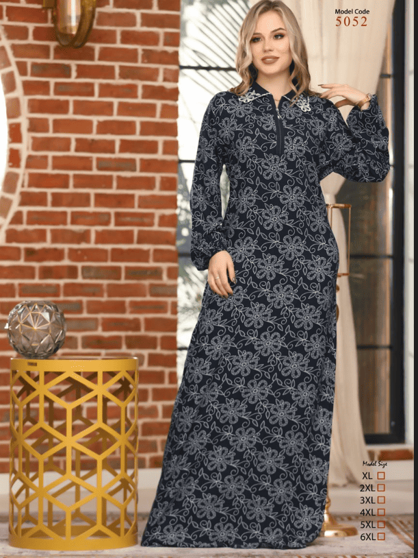 Rose-printed jelabiya