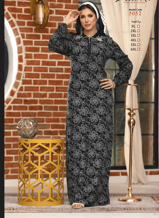 Rose-printed jelabiya