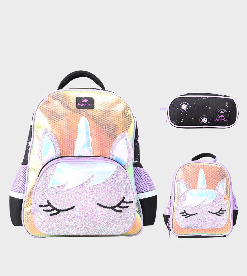 " Glossy-Bird UNICORN SCHOOL BAG Size 17 "