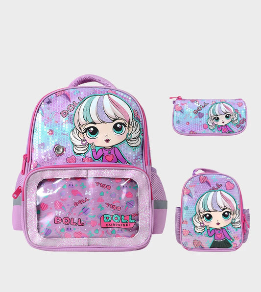 15 inch school bag  3-piece set