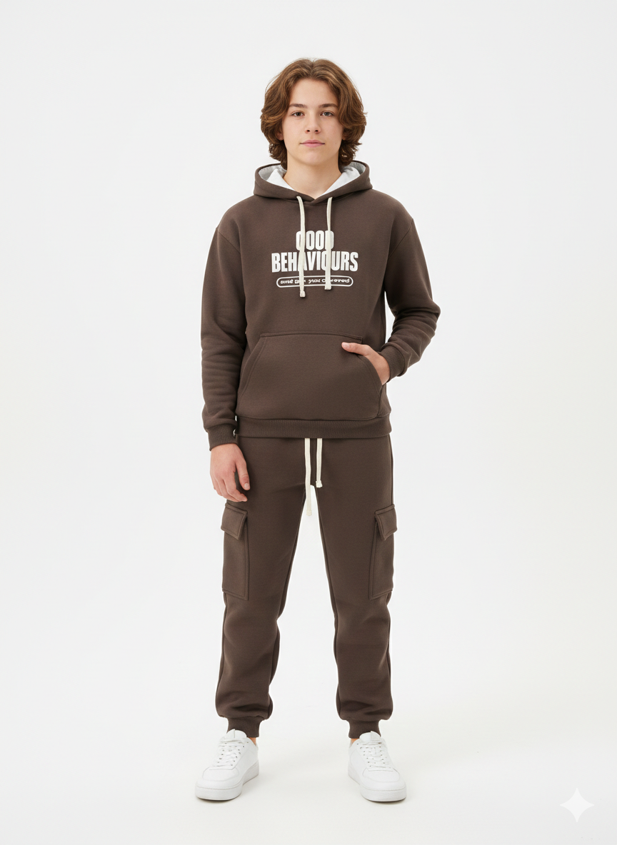 GOOD BEHIOURS HOODIE SET - Hussein Youssef