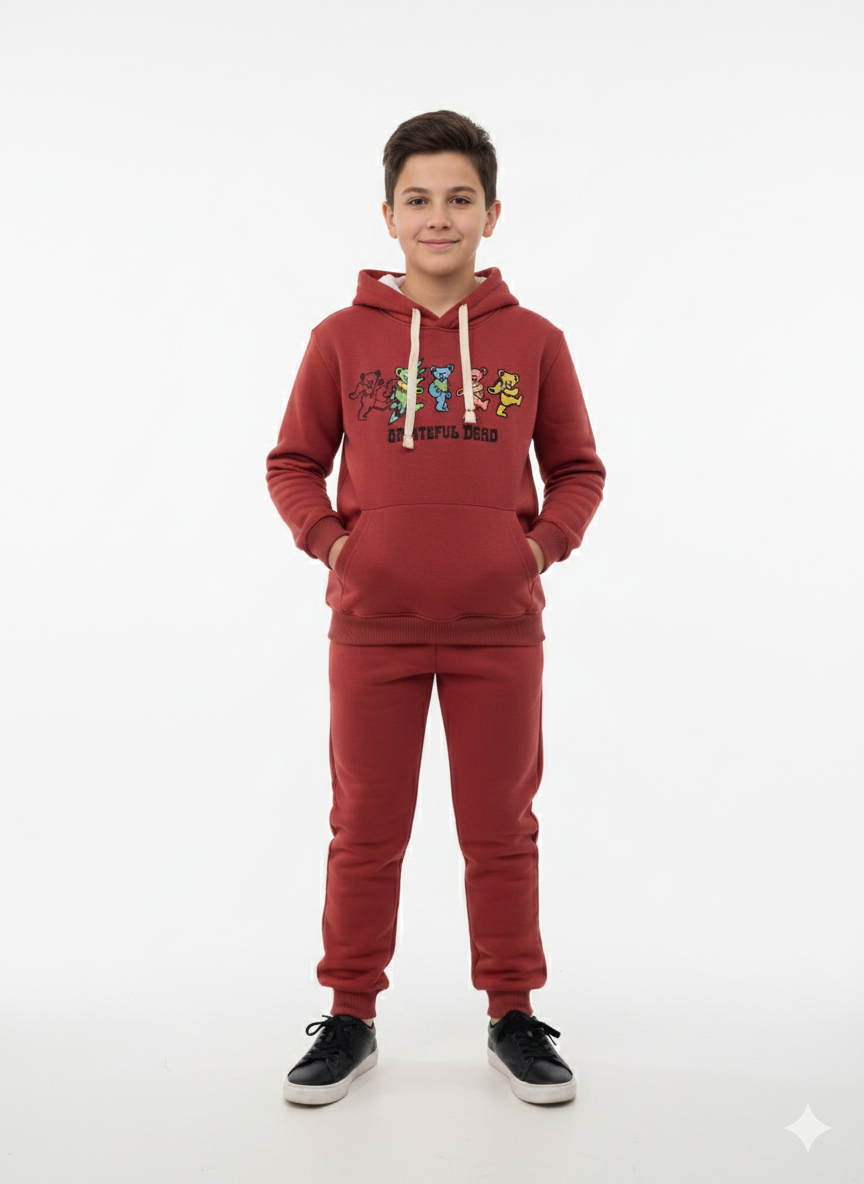 Hussein Youssef Greatful Desd hoodie pajama set featuring a cozy hoodie and matching pants in soft fabric.