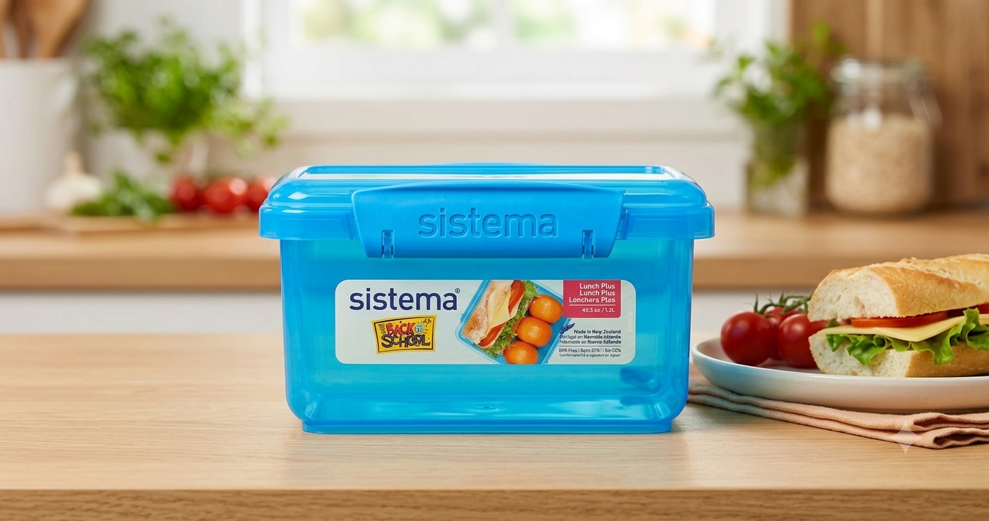" Sistema Lunch Plus Lunch Box, 1.2 Liter Capacity, Sky Blue "