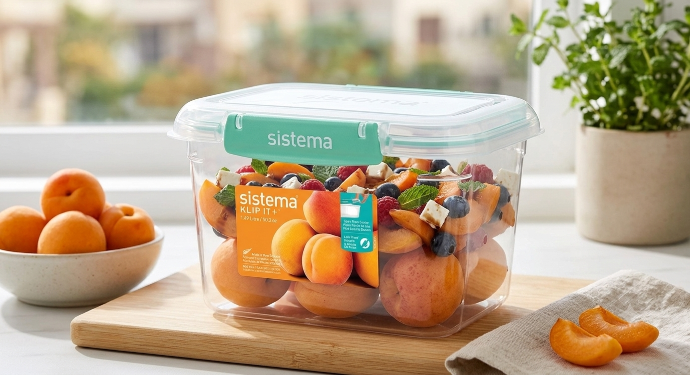 " Sistema Klip IT Plus Reactangle Food Storage Box, Minty Teal "