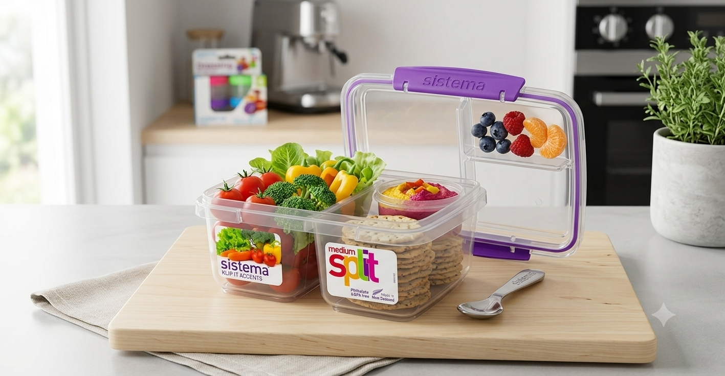 " Sistema Klip It Food Storage Container 1 liter -White "