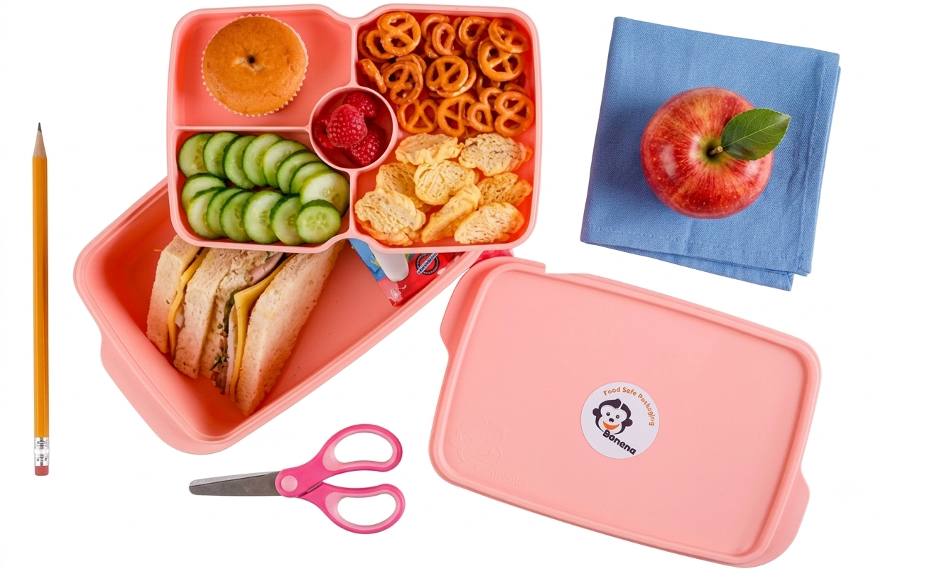 " BANANA Lunch box with lid + divided plate-1.5 L "