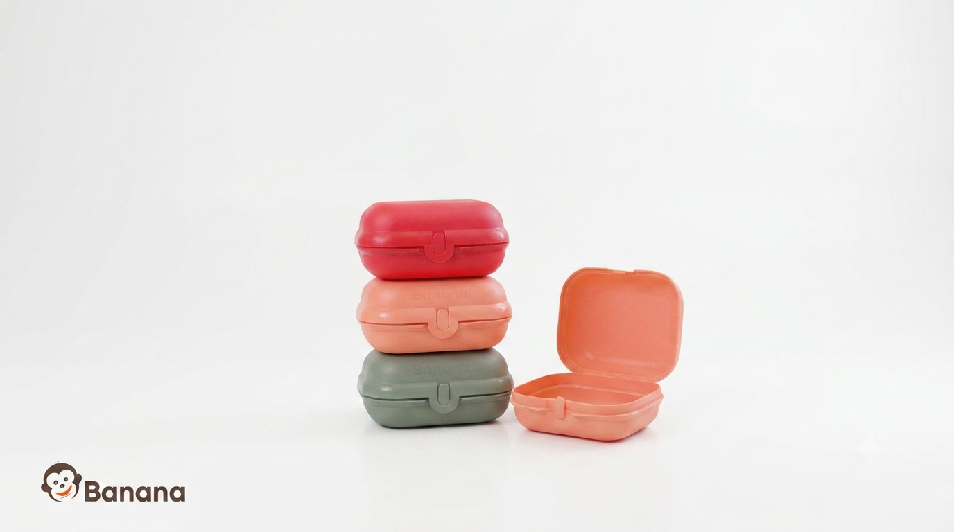 " BANANA Easy Lock Lunch box - 3 Pieces - 600 ML "