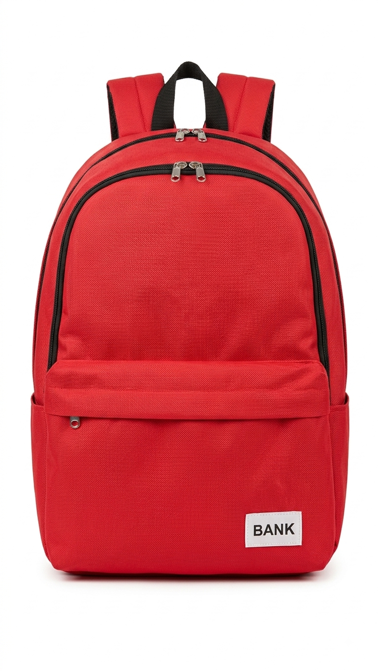" BANK BACKPACK RED 4-1RR"