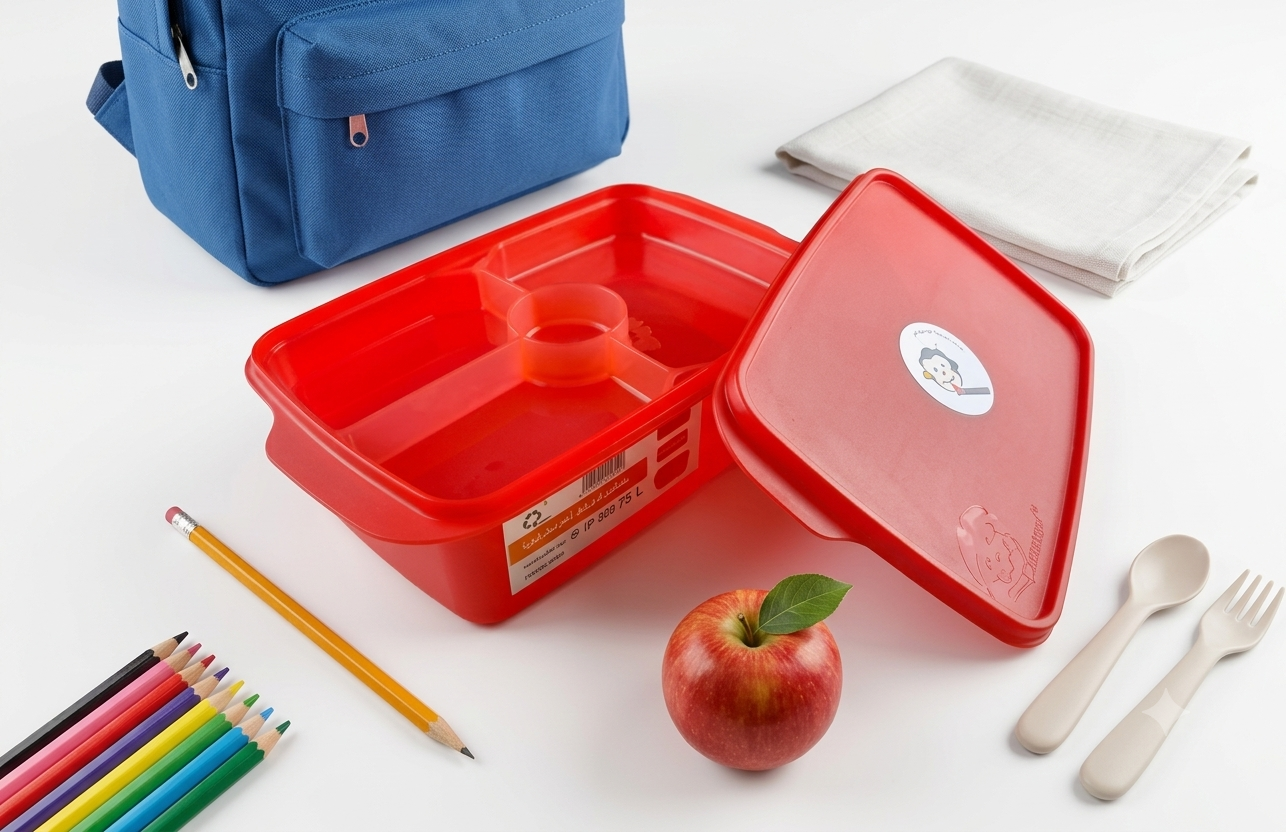 " BANANA Lunch box with lid + divided plate-1.5 L "