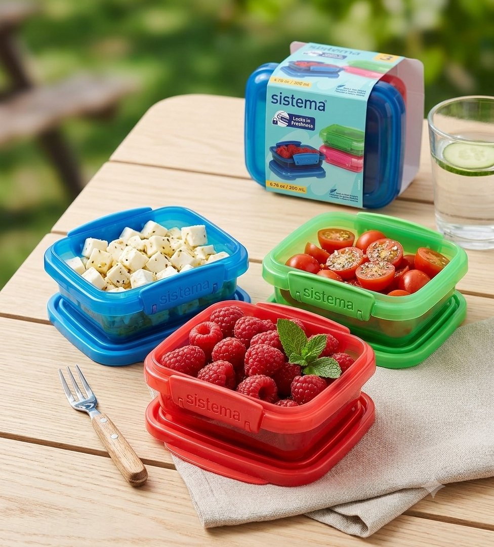 "Sistema Mini Lunch Box Set 3-Pieces, 200 ml Capacity "